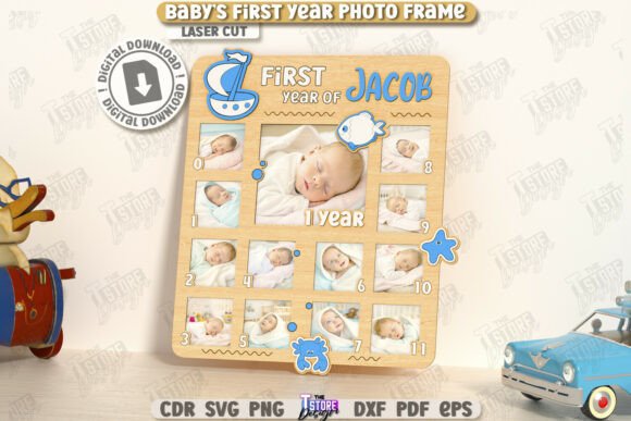 Baby's First Year Photo Frame Laser Cut