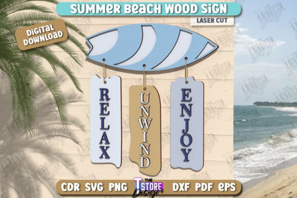 Beach Wall Sign Laser Cut: Summer Vibe Decor