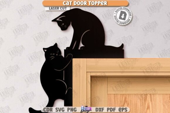 Cat Door Corner Laser Cut | Wall Signs