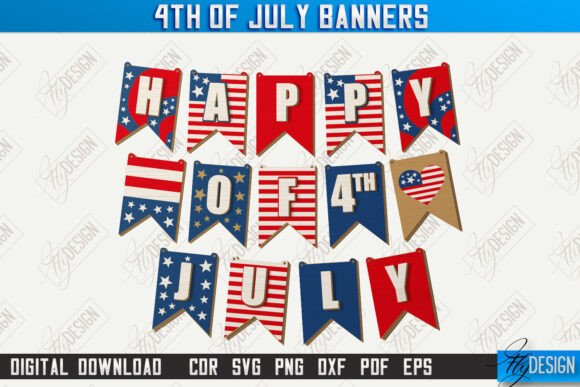 Celebrate with a Custom 4th of July Garland Laser Cut Banner