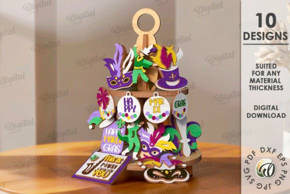 Create Festive Decor with Mardi Gras Tiered Tray Designs
