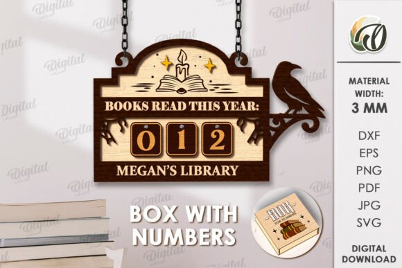 Elegant Book Read Tracker Laser Cut for Creative Projects