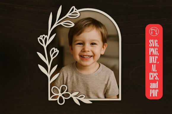 Elegant Laser Cut Floral Photo Frame SVG Designs