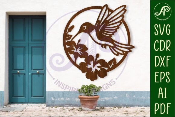 Hummingbird Wall Sign: SVG, AI, CDR & DXF Files