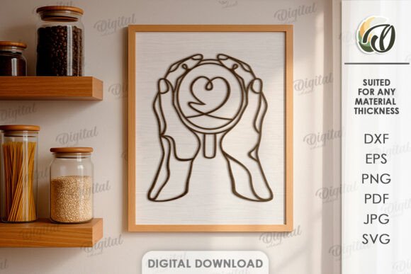 Kitchen Line Art Laser Cut Design