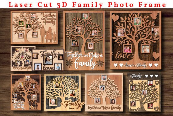 Laser Cut Family Photo Frame SVG Bundle