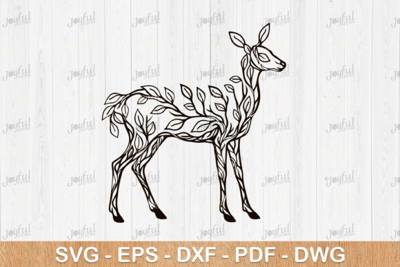 Leaf Pattern Deer Fawn SVG Design