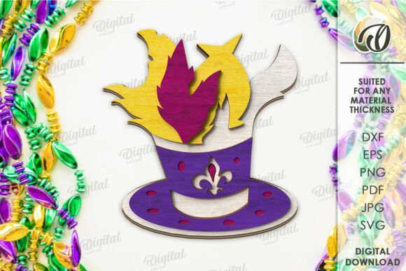 Mardi Gras Tiered Tray Laser Cut Design