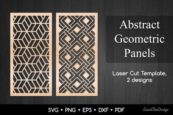 Modern Geometric Wall Art Panels for Laser & CNC Cutting