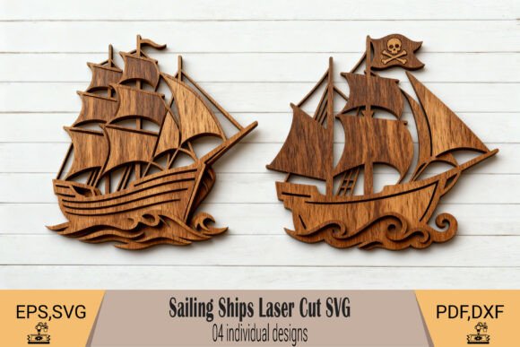 Sailing Ships Laser Cut SVG: Maritime Artistry for Makers