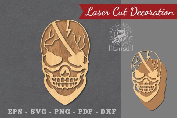 Skull with Accessories Laser Cut: A Versatile Design Asset