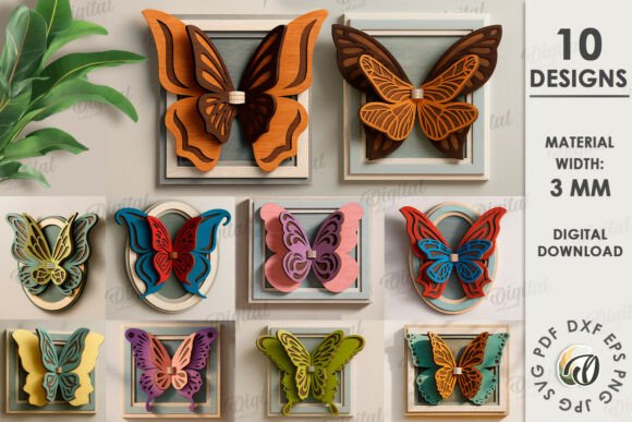 Stunning 3D Butterfly Wall Decors Bundle Laser