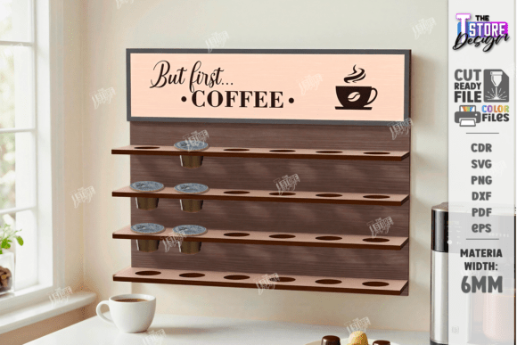 Wall-Mounted Coffee Pod Holder for Laser Cutting