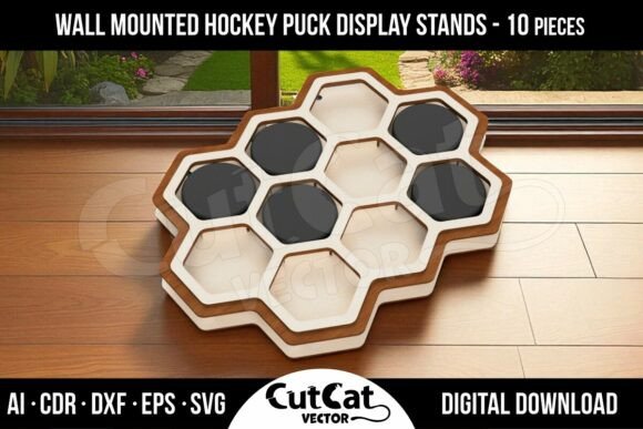 Wall Mounted Rack for 10 Hockey Pucks: Showcase Your Collection
