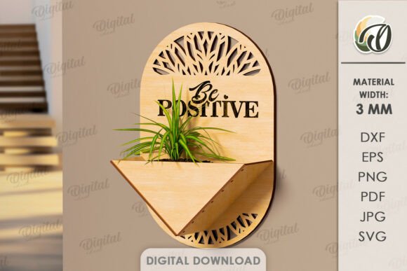 Wooden Hanging Planter Holder Lasercut Design